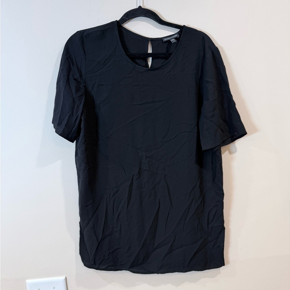 🔥Eileen Fisher Black Women’s Ligth Blouse Size S EUC 🔥